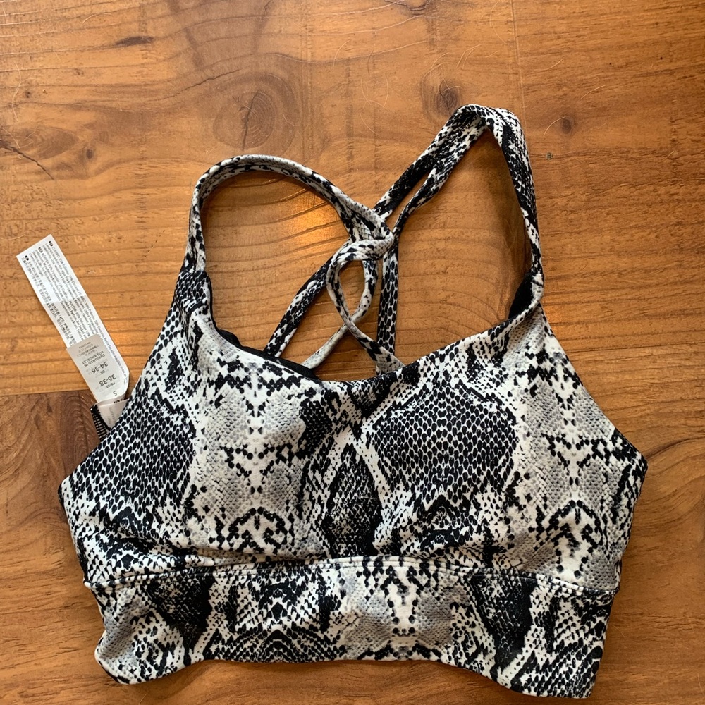 Snake skin cross bra
